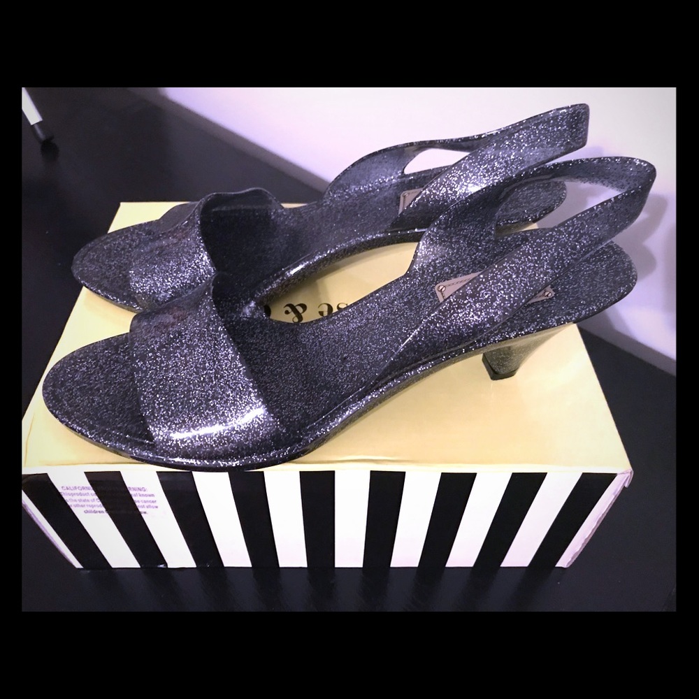 Marc by Marc Jacobs Silver Glitter Heels